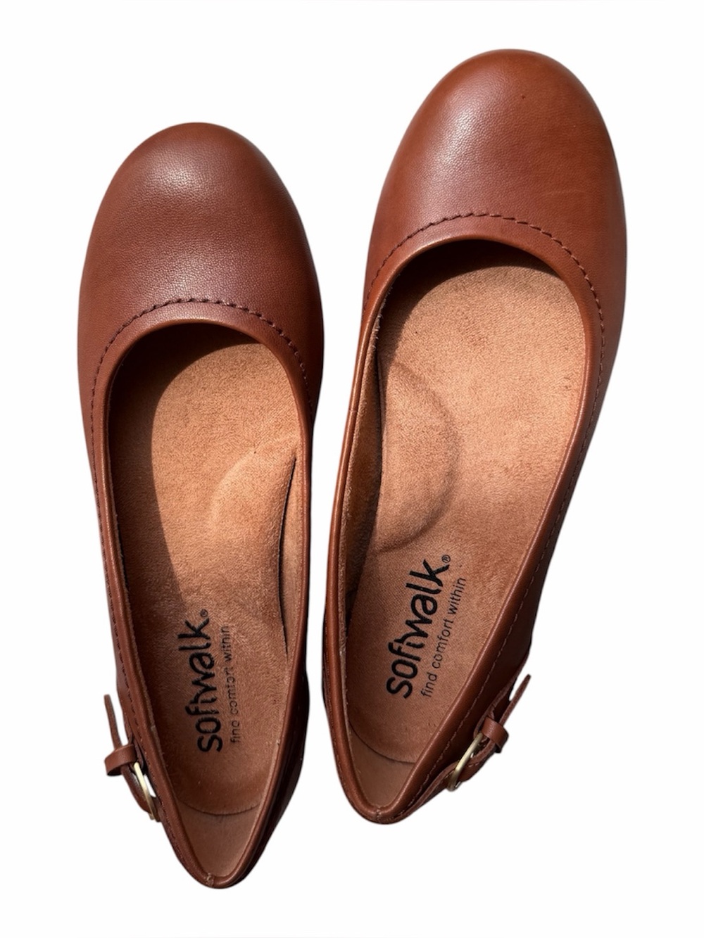 Softwalks Women's Sydney  Buckle Ballet Flat in Brown  8 NWOT comfort walking